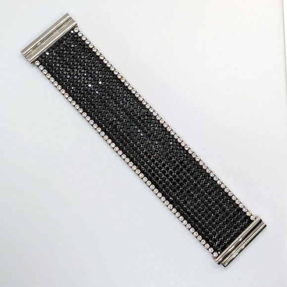 Swarovski Jewelry - Swarovski Jet Black and Crystal Cuff Bracelet